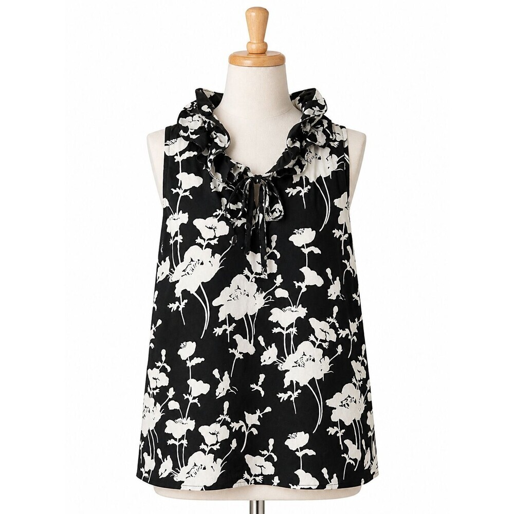 Kate Spade Florence Broadhurst Top Size 10 100% Silk Sleeveless Floral Blouse